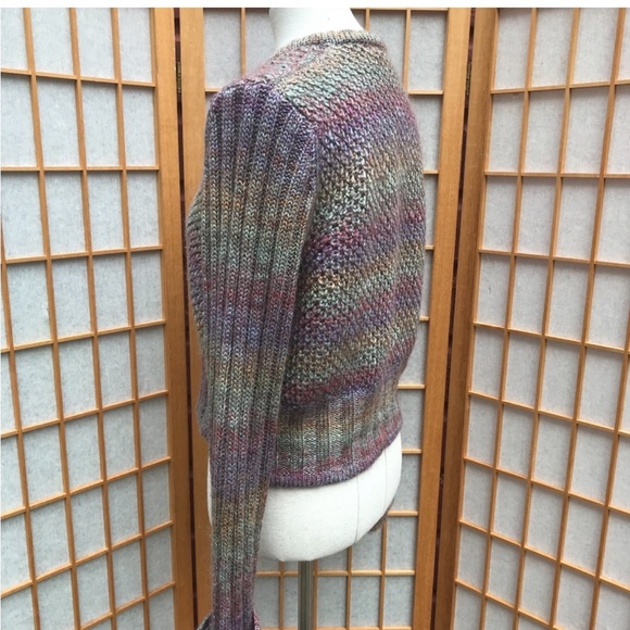 Anthropologie One Girl Who Ombré Striped Wool-Mohair Blend Sweater SZ L - Picture 12 of 15